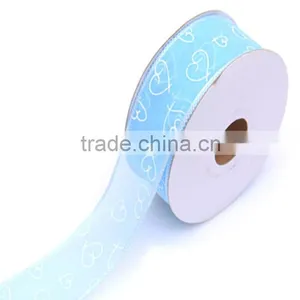 Wholesale Colorful Printed Sheer Organza Ribbon For Hair Bows thumbnail-1