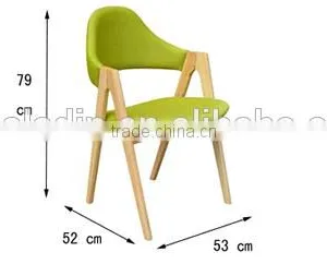 Green Color Fabric Indoor Wood Chair thumbnail-6