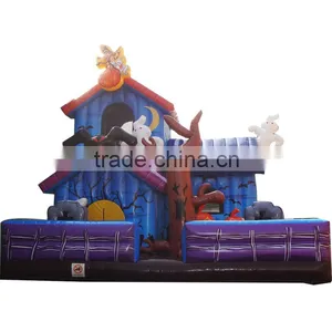 Inflatable Haunted House Spook House Bouce, Halloween Theme thumbnail-1