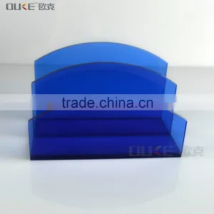 Unique Deisgn Cardboard Blue Acrylic Brochure Holder thumbnail-2