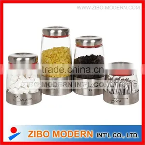 4pc Honey Glass Jar With Metal Lid thumbnail-1
