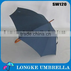 Bule 60cm Wooden Straight Auto Ope Umbrella/solid Color thumbnail-1