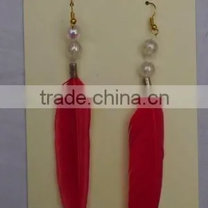 The Non-toxic Material Fancy Custom Design Feather Eardrop thumbnail-1