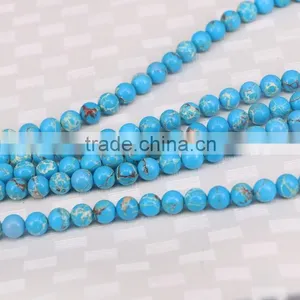 Resin Round Sediment Imperial Jasper BEADS Flat Back Beads Decorate DIY Crafts Striped Lake Blue Ball European Bead thumbnail-2