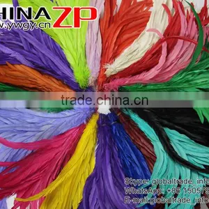 Top Supplier ZPDECOR Bulk Sale 35-40cm Length Good Mix Colors Fully Dyed Roosters Chicken Feathers for Decoration thumbnail-1