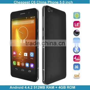 5.0 Inch With MTK6582 Mobile Phone Quad Core 4GB Android 4.4 Mobile Phone C6 thumbnail-1