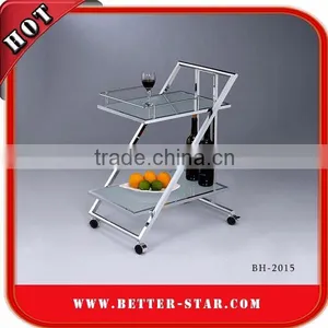 Tempered Glass Serving Cart, Tempered Glass Serving Trolley, Tempered Glass Tea Trolley thumbnail-3
