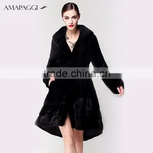 201new Styles Long Black Natural Mink Fur Coat for Winter thumbnail-1