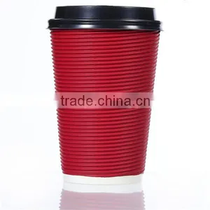 2016 New Design Customer Logo Ripple Wall Paper Cup for Wholesale thumbnail-1