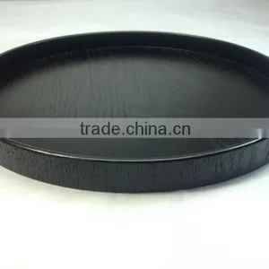 Round Black Wooden Tray for Hotel thumbnail-6