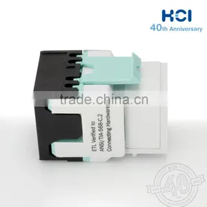 Network Solution ISO RJ45 8P8C UTP 180Degree Cat 6A Keystone Jack thumbnail-2