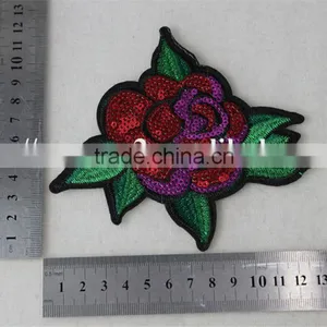 Good Looking 12*13cm Sexy Red Flower Pattern Diamond Patch Sequin Embroidery Applique for Dancer thumbnail-6