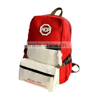 Hot Sell Korea Design Canvas Girl's Backpack With Pouch (BJMHT001) thumbnail-1