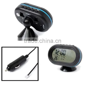 Brand New 12-24V Digital Auto Car Thermometer + Car Battery Voltmeter Voltage Meter Tester Monitor + Noctilucous Clock thumbnail-4