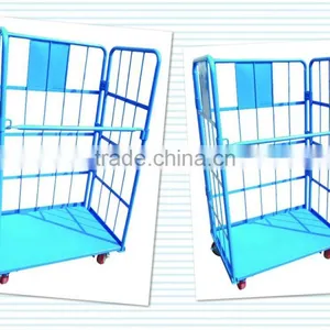 Mobile Powder Coated Wire Container Cage,cart thumbnail-1
