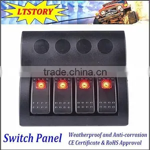MARINE BOAT SPLASHPROOF SWITCH PANEL 4 GANG thumbnail-1