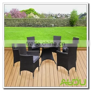 Audu Atlanta Outdoor Garden Rattan Dining Set With Lazy Susan thumbnail-4