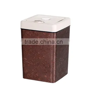 Flip Square Plastic Trash Can Waste Bin Square Container With Lid 13L thumbnail-5
