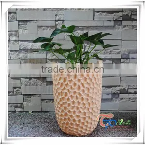 Hand Carved Furniture Orange Floor Vase Flower Pot thumbnail-2