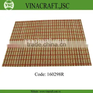 Red Woven Bamboo Dining Mat thumbnail-1