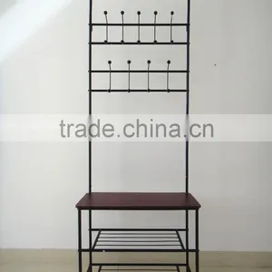 RH-4825 ENTRY WAY Hall Tree Bench Furniture Hook Hanger ORGANIZER Standing Coat Shoe Clothes Rack thumbnail-2