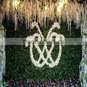 SJ2017300207 Hot Sale Artificial Flower Green Wall Hanging Silk Rose Wall for Weeding Decoration thumbnail-1