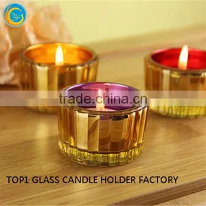 Decorative Colored Glass Tealight Candle Holder Small Size Candle Jar thumbnail-6