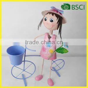 Bicycle Design Metal Planter Holder Garden Bike Flower Rpot thumbnail-1