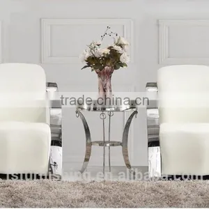 FS 012 Elegant White Color Genuine Leather Leisure Chair Single Chair Visitor Hotel Room Bedroom Chair Wedding Silver Chairs thumbnail-1