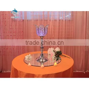 Wholesale Bling Multi-petal Shape Purple Crystal Clear Candelabra thumbnail-1