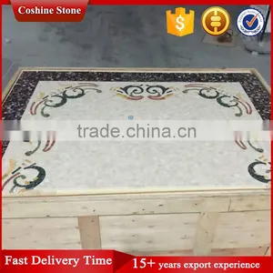 Mixed White Brown Marble Mosaic Border Inlay Floor Tiles thumbnail-2