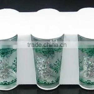 GH202 6pcs Glass Drinking Set With Bronzing Deco thumbnail-1