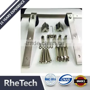 Stainless Steel 304 US Heavy Duty Rubber Hanging Sliding Door Roller Wheels and Track thumbnail-1