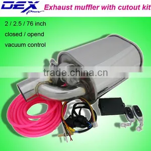 Car Part Universal Vacuum Control Exhaust Muffler With Cutout Kit thumbnail-1