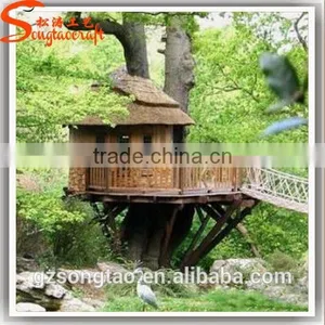 China Manufacturer Make Imitated Decorative Artificial Ficus Banyan Tree House for Outside Decoration thumbnail-3