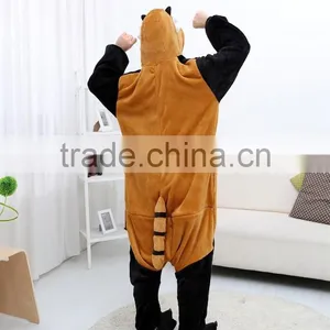 Flannel Cartoon Adult Animal Jumpsuit Animal Pajamas Jumpsuit Raccoon Design thumbnail-2