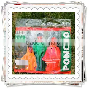 Adult Clear PVC Rain Poncho With Hood thumbnail-6