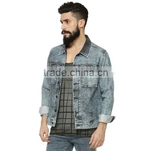 Wholesale Stone Wash Denim Jacket Men Fancy Denim Jackets for Men thumbnail-1