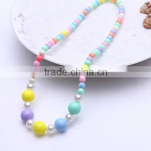 Zm35070a Cute Girl Fashion Bead Necklace Set Children Plastic Bracelet Accessory thumbnail-5