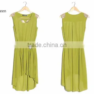 Short Front Long Back Chiffon Summer Dresses thumbnail-1