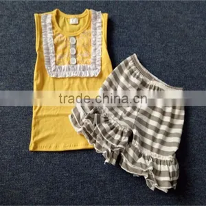 Summer Giggle Moon Remake Ruffle Wholesale Children Boutique Clothing Set thumbnail-1