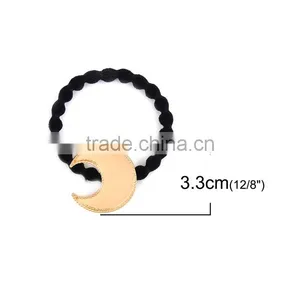 Zinc Based Alloy DIY Resin Mold For Jewelry Making Hair Ties Half Moon Gold Plated & Black thumbnail-2