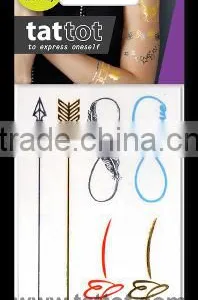 Mini Adult Flash Temporary Tattoo Mulit Color Metal Water Transfer Printing Sticker thumbnail-1