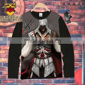 Wholesale Assassin's Creed QMilch Unisex Long Sleeves Anime Cosplay Fancy Tshirts thumbnail-3