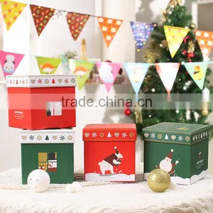 Lot of 4 Small Nesting GIFT BOX Boxes CHRISTMAS Present (Polar Bear Santa Claus Gloves Snowman) NEW thumbnail-1