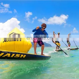 China Customized Yellow Triangle Swim Floating Advertising Inflatable Buoy for Sale thumbnail-4