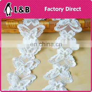2017 3D Butterfly Design Beaded Lace for Textile thumbnail-1