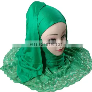 2-Way Style Scarf Hijab For Casual Party Wear 2017 / Latest Net Embrodiered Scarves Stoles thumbnail-3