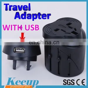 Promotional Cheap Universal Travel Adapter With USB Port thumbnail-1