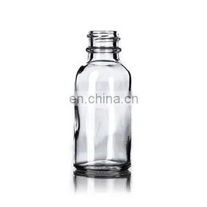 1 oz Clear Boston Round Glass Bottle With Black Fine Mist Spray thumbnail-4